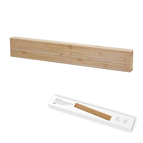 Soporte para tiras de cuchillos magnéticos de bambú - Imán 50% más resistente - Uso multipropósito de 17 como bastidor de cuchillos magnéticos, barra de cuchillos magnéticos, portaherramientas