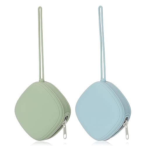 Image of AULEGE Silicone Pacifier Case, 2 Pack (Sage, Ether)