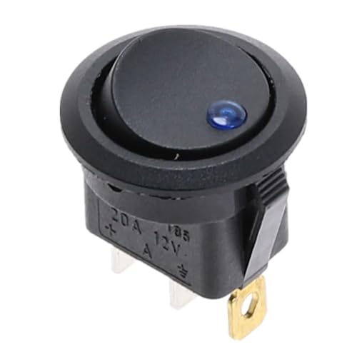 Interruptor basculante 12V LED azul redondo para evitar consumo de batería en coche