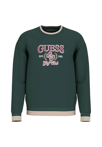 GUESS Hombre Sudadera de Cuello Redondo Algodón M5YQ12KCXW1, Verde, L