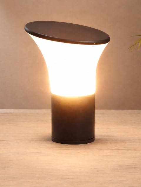 Modern Gate Light Outdoor, IP65 Waterproof, Warm White, Black Finish, Decorative Pillar Lamp for Main Gate, Boundary Wall, Entrance, Garden, Villa 12W with Bulb-picture-34