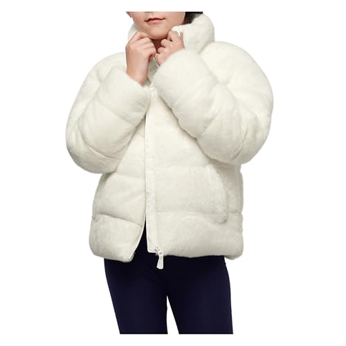 Rokka&Rolla Girls' Fuzzy Shaggy Puffer Jacket Winter Coat3