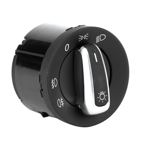 Bohaner 5ND941431A 1K0941431Q Headlight Switch Auto Fog Lamp Switch Control Main Light switch Chrome Power Side Mirror Button Compatible with VW EOS Golf 5 Plus Golf 6 3 4 Passat Seat