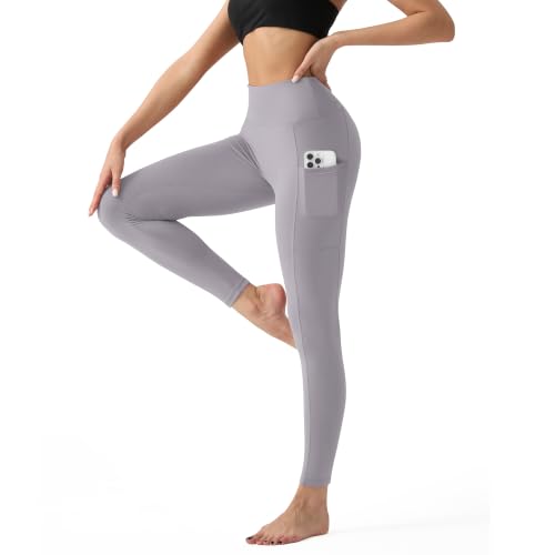 Image of YUDSUD High Waisted Leggings for Women with Pockets - Tummy Control Capris Yoga Pants for Workout Running Athletic Cycling