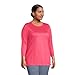 Lands' End Womens 3Q Cotton Supima Crew Neck Tunic Rouge Pink Regular Small