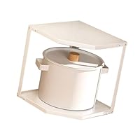 Étagère D'angle Pour Cuisine - Support En Acier Carbone 2 Niveaux En Forme D'éventail Pour Ranger Casseroles Et Poêles - Blanc