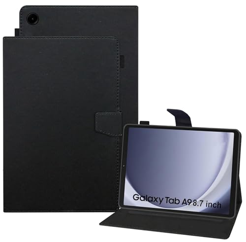 Image of Cutesy Executive Adjustable Stand Leather Flip Case Cover for Samsung Galaxy Tab A9 (8.7 inch) Tablet (Black)