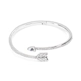 Swarovski Bracciale rigido Idyllia, Taglio misto, Freccia, Bianco, Placcato rodio