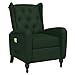 vidaXL Fauteuil de Massage Inclinable Electrique Meuble de Salon Salle de Séjour Intérieur Dossier et Repose-Pied Réglables Vert Foncé Velours