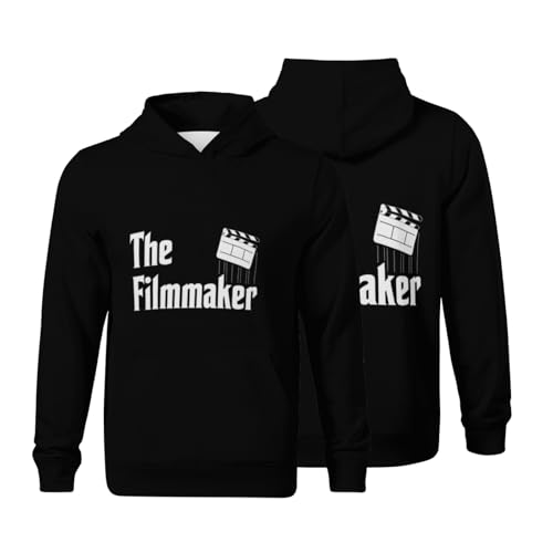 Kids Vintage Funny Filmmaker Boys Girls Lightweight Kangaroo Pocket Fleece Hoodies