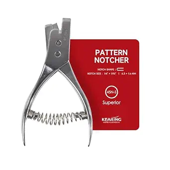 Kearing Pattern Notcher Pro 45N-S, 1/4 x 1/16inch, Stainless Steel Paper Notcher, Tailor Sewing Pliers Pattern Making Tool for Sewing,Paper, nickel