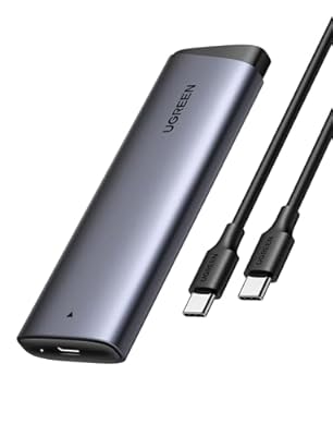 UGREEN Carcasa SSD M.2 NVMe USB C 3.2 Gen 2  Caja para Disco Duro PCIe 10Gbps Soporte UASP&Trim Compatible 4TB M Key/M+B Key 2230/2242/2260/2280  No Compatible con SATA 