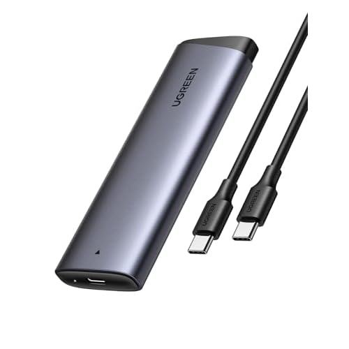UGREEN M.2 NVMe SSD Enclosure 10Gbps USB 3.2 Gen 2 (10 Gbps) to NVME M-Key/(B+M) Key Solid State Drive External Enclosure Support UASP Trim for 2230/2242 /2260/2280 NVME SSDs