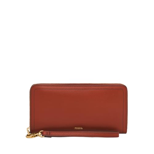 Fossil Women's Logan Red Leather Zip Clutch, SL7831223