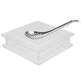 TEMPNAP Dispensador de Salsa de Huevas 100 Agujeros de Plástico, Caja para Hacer Caviar Molecular, Incluye Cuchara, Herramienta para Gastronomía Molecular en Cocina Profesional