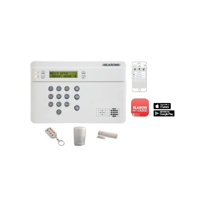 Elkron KCR200GSM Wireless Alarm System Kit main unit and components