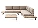 Beliani Set angolare da giardino in legno Divano Tavolino in legno d'acacia Cuscini color tortora immagine
