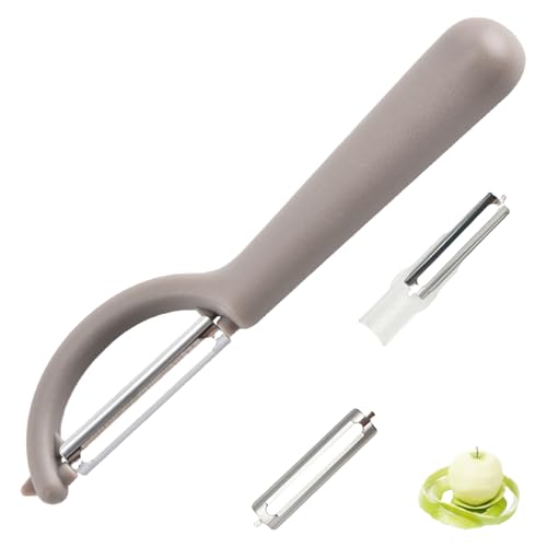 P-Peeler for Tupper with 2 Replacement Blades, Peeler for Tupperware Spare Parts, Potato Peeler for Asparagus Peeler, Stainless Steel Replacement Blade for Vegetable Peeler, Peeling Knife, Orange