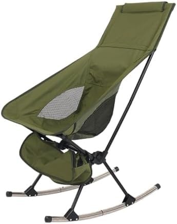 Chaise à bascule pliante à dossier haut en tissu oxford et maille pour pique-nique
