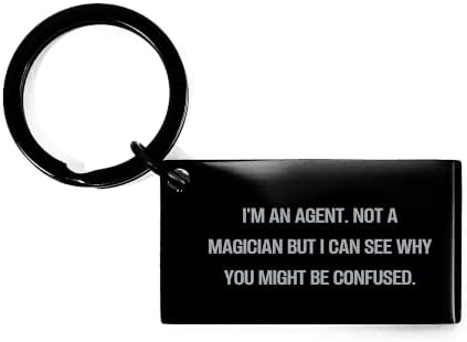 Funny Agent Keychain Gifts from Men, Women, Friends, Family - Unique Graduation Keychain for Agent - 'I'm An Agent. Not A Magician But I Can See Why You Might Be Confused.' Stainless Steel Keychain image 4