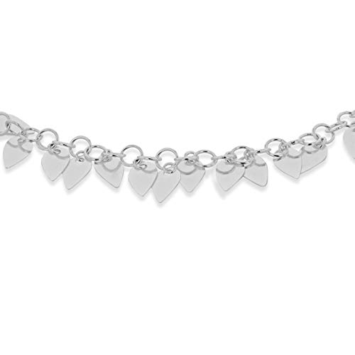 Tobillera de plata de ley 925 Tuscany Silver con flecos ajustables para mujer 2