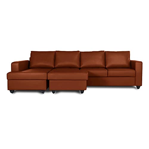 Image of Wakefit Sofa Set | 3 Year Warranty | Sofa 3 Seater, 3 Seater Sofa for Living Room, Wooden Sofa Set, 3 Seater + Left Aligned, Sofa for Living Room - Napper(Romance : Tan)