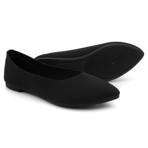 Herstyle Womens Pointed Toe Flats – Knit Ballet Dressy Flat Shoes | Comfortable Slip-On Lightweight Business Casual Flats with Memory Foam for Work, Travel & Office4