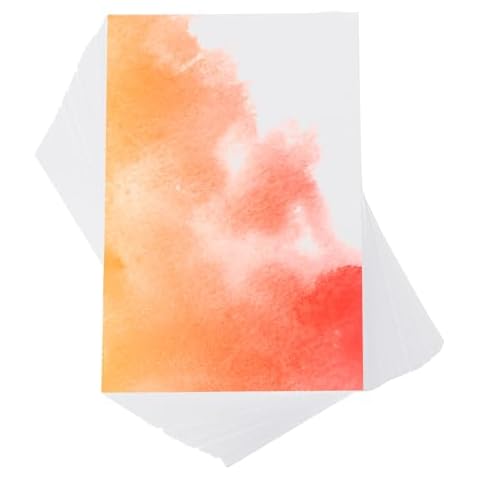 PATIKIL 100 Pcs Pure Cotton Watercolor Paper 140lb/300 GSM Water Coloring Paint Paper for Art Painting Watercolor Drawing Artist, 4x6 Inch Cover