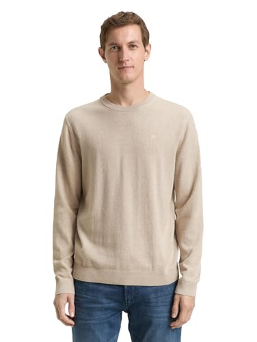 Tom Tailor Herren 1039805 Pullover, 38310 - Cashew Beige Melange, 3XL – Ansicht 1