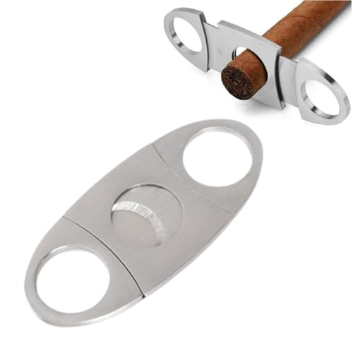 Tagliasigari per Sigari, Taglia Sigaro Acciaio INOX Classico,Guillotine Sharp Doppie lame,Taglierina Sigari Cubani, Accessori Sigari per Robustos e Churchill Taglia Sigaro Acciaio INOX Classico