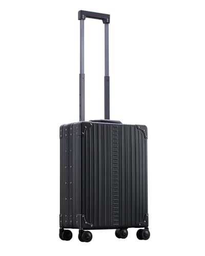 Image of Aleon All-Aluminum 21 inch Vertical Carry-On Business Briefcase, TSA-Approved Hardshell Case, Spinner Wheels, Laptop Compartment, Aluminum Frame Cabin Bag for Travel & Business, Durable & Sleek (Onyx)