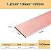 Purzen T2 Copper Busbar Flat Bar, High Conductivity and Corrosion Resistant Craft Copper Bar for Electrical and Industrial Use,1.2mm*10mm*1000mm