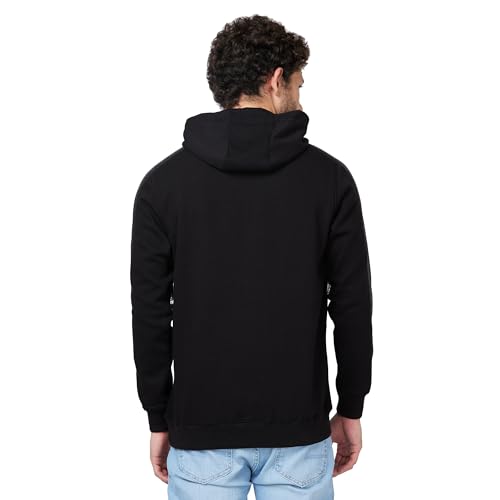 Image of Spykar Blended Hooded Full Sleeve Sweatshirt for Men