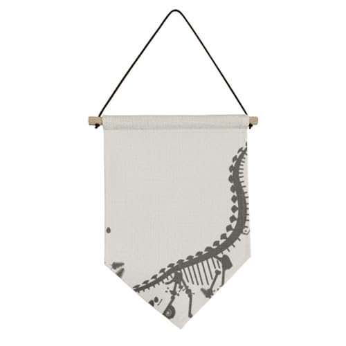 Drapeau en toile dinosaure bébé et végétation pour décoration murale