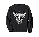 Moose Skull w Horns Dark Art Skeleton Distressed
