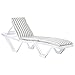 Harbour Housewares Coussin maître Bain de Soleil - Padded Patio extérieur Jardin Chaise Longue Matelas - Gris à Rayures