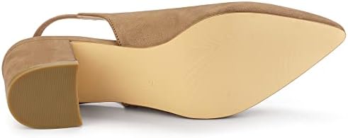 Allegra K Women's Pointed Toe Block Heel Pumps Nude Slingback Heels - 7.5 M US | Image 4