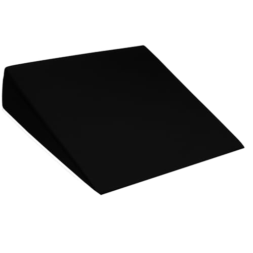 David & Amaya 11° Wedge Seat Cushion for Back Pain & Posture Support – High Density Foam – 37x37x9cm Wedge Pillow for Car & Office Chairs, Lumbar & Sciatica Relief – Black