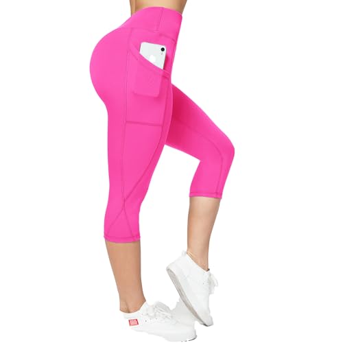 Legging Court Femme, 3/4 Short Anti Cellulite Pantalon Yoga Femme D'été Push Up Pantalon Sport avec Poche Legging Court Femme, 3/4 Short Anti Cellulite Pantalon Yoga Femme D'été Push Up Pantalon Sport avec Poche