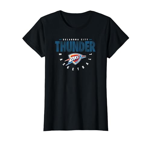NBA Official Oklahoma City Thunder Sliced T-Shirt, Women, Black, Large