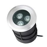 aiwooping Underwater in Ground Well Lights for Pools,2.95 inch 6W 12-24V AC DC Embedded Floor Spotlight,IP68 Stainless Steel led Buried Light for Swimming Pool (Warm White 3000K, 75MM 6W 12V)