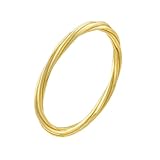 Skcess - Anillos de promesa de oro amarillo de 9 K 14 K 18 K para ella, anillos de promesa trenzados para ella, 4,5, Oro amarillo Sin piedras preciosas, Circonita cúbica