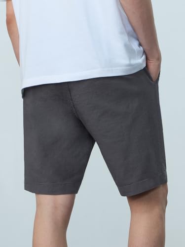 Image of The Souled Store Chino Shorts: Men and Boys Buttoned Solid Regular Fit Knee Length Cotton Blend Chino Shorts
