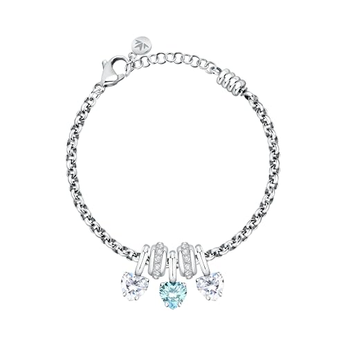 Image of Morellato Women's Bracelet Hearts in Steel, Crystals, Zircons, DROPS Collection - SCZ1353