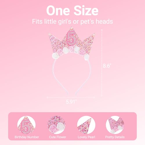 Birthday Tiara Crown with Sash for Party Decorations