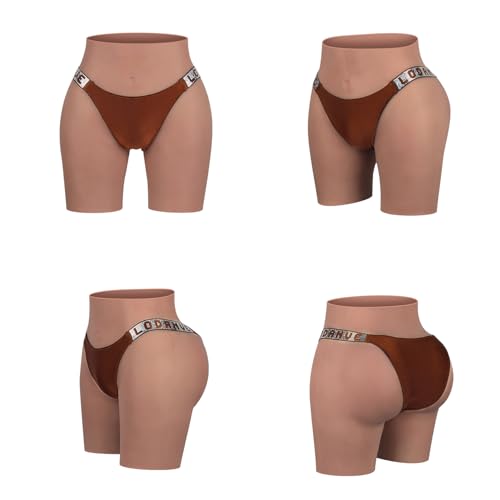 Image of Silicone Buttock-Shaping Panties | Fake Hip Enhancer Underwear for Crossdressers, Transgender Individuals & Drag Queens(29in-43in) Brown