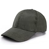 JOOWEN 6 Panel Faux Suede Baseball Cap Classic Adjustable Soft Plain Hat (Army Green)