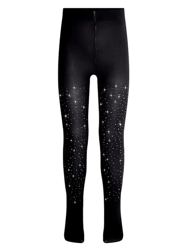 Jugaoge Kids Girls Glittery Rhinestones Dance Tights Stretchy Sheer Footed Leggings Gymnastics Dance Pantyhose3