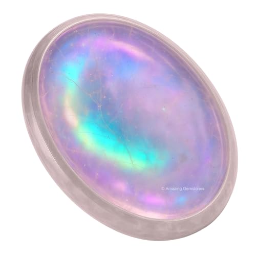 Amazing Gemstone Angel Aura Quartz Worry Stone Crystals and Healing Stones - Worry Stones for Stress Relief Gifts - Piedra Crystal Fidget for Meditation - Unique Stocking Stuffers Gifts for Women