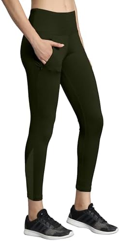 Mehrang Gym wear Mesh Legging Workout Pants with Side Pockets/Stretchable Tights/Highwaist Sports Fitness Yoga Track Pants for Women & Girls